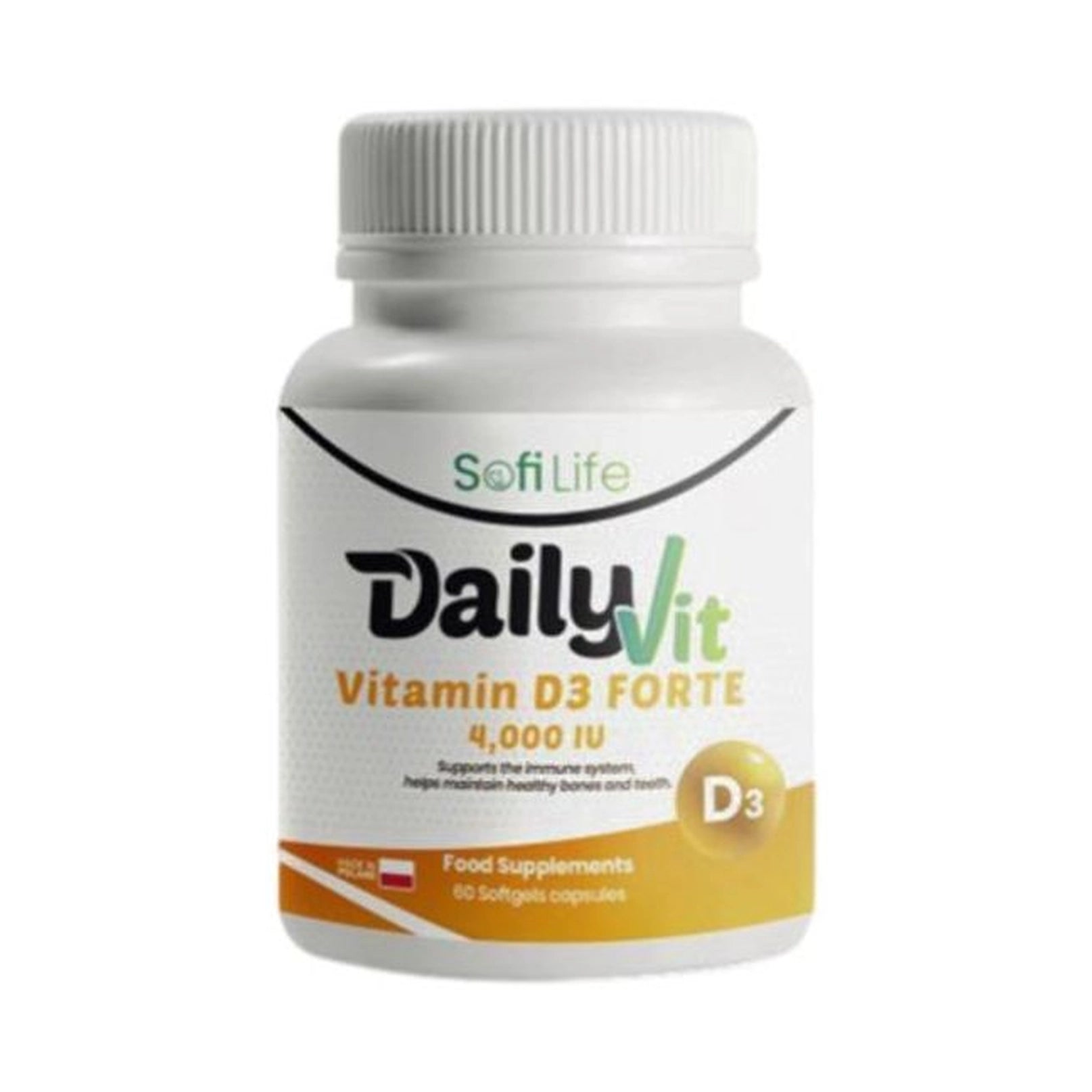 SofiLife Dailyvit Vitamin D3 FORTE 4,000 IU (60 Softgels)