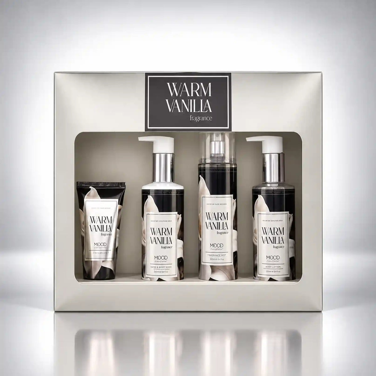 Mood Warm Vanilla Gift Set (Splash + Hand Cream + Shower Milk+ Shower)